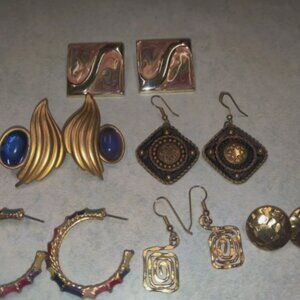 Women's Retro Earrings 6-Pairs Very Nice See Pics!!!